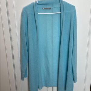 InCashmere Blue Open Front Cardigan Sweater